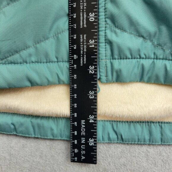LL Bean Womens Fleece Lined Primaloft Jacket Coat Large Teal Blue Long - Picture 8 of 16